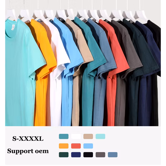 Custom Wholesale Mens Blank 100% Cotton Tshirt High Quality Plain Plus Size T-Shirtsl for Men