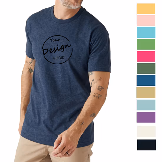 Custom Screen Print Plain Short Sleeve Muscle Fitted Tshirt High Quality 100% Organic Cotton T Shirts for Men
