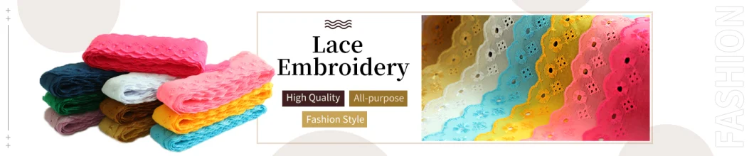 Polyester / Cotton Lace Fabric Embroidery Lace for Garment Accessories Underwear Accessory