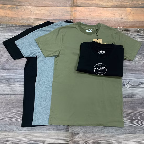 Custom Screen Print Plain Short Sleeve Muscle Fitted Tshirt High Quality 100% Organic Cotton T Shirts for Men