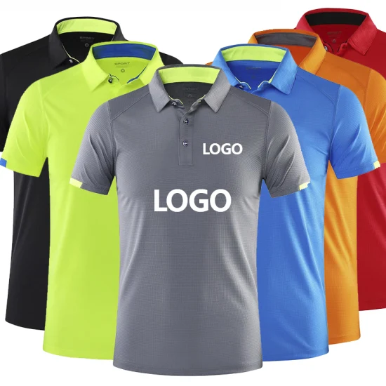 Polo da uomo uniforme sportiva con logo ricamato con stampa personalizzata ad asciugatura rapida