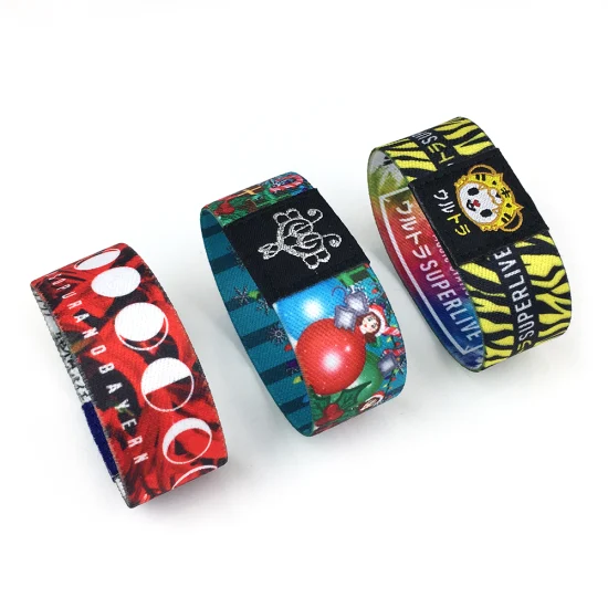 Polsino elastico per sublimazione Polsino con etichetta in PVC Bracciale sportivo con logo tessuto personalizzato