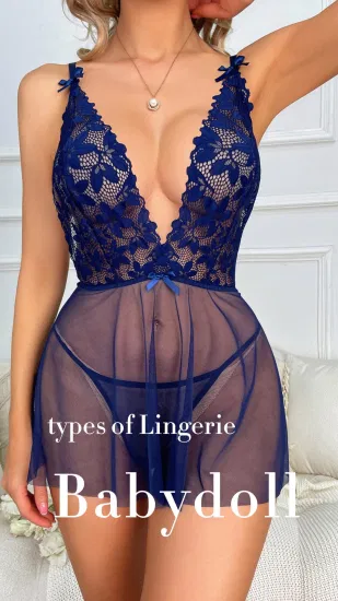 Ensemble Nuisette Femme Longue Pizzo Donna Halter Chemise Dress Boudoir Camicie da notte Lingerie sexy Babydoll in pizzo Maglia da notte